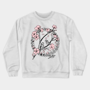 Cherry Blossoms and Sparrows Crewneck Sweatshirt